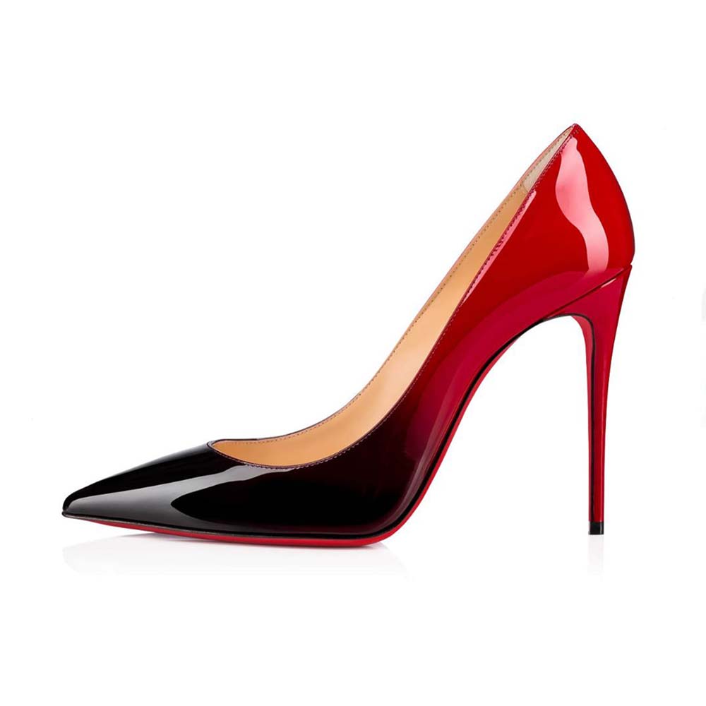 Side view of Christian Louboutin Women Kate 100 mm Heel Hight-Red sandal