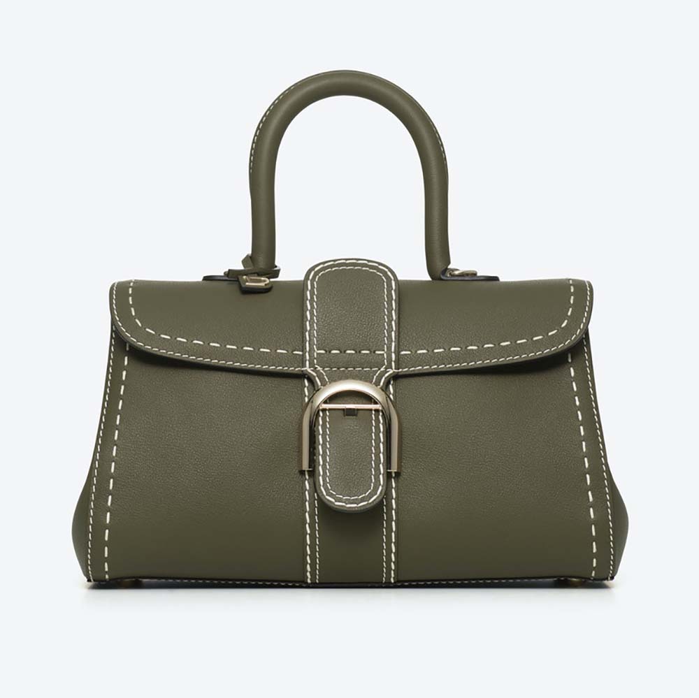 Front view of Delvaux Women Brillant East/West Mini Surpique in green