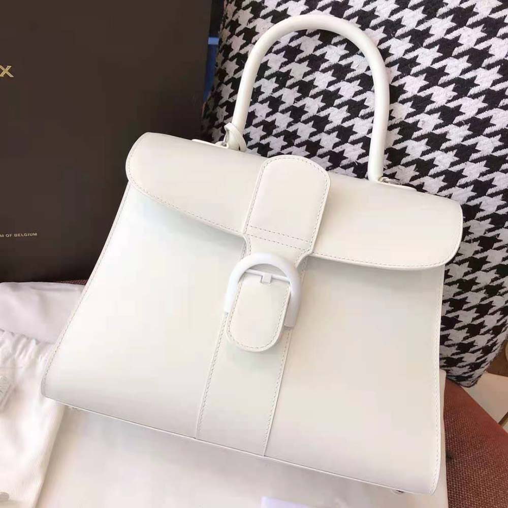 Delvaux Women Brillant MM in Box Calf-White - image 4