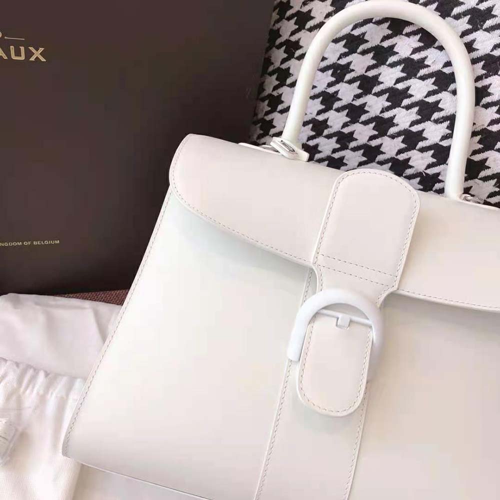 Delvaux Women Brillant MM in Box Calf-White - image 8