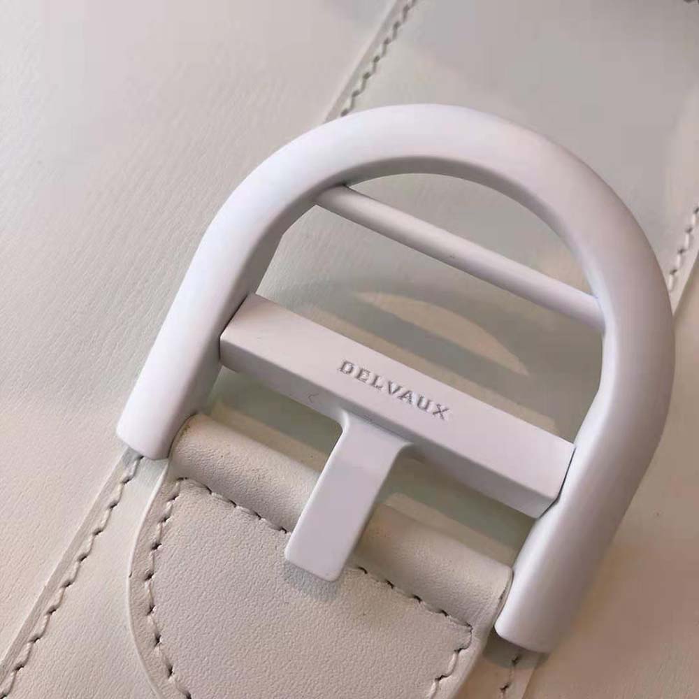 Delvaux Women Brillant MM in Box Calf-White - image 9