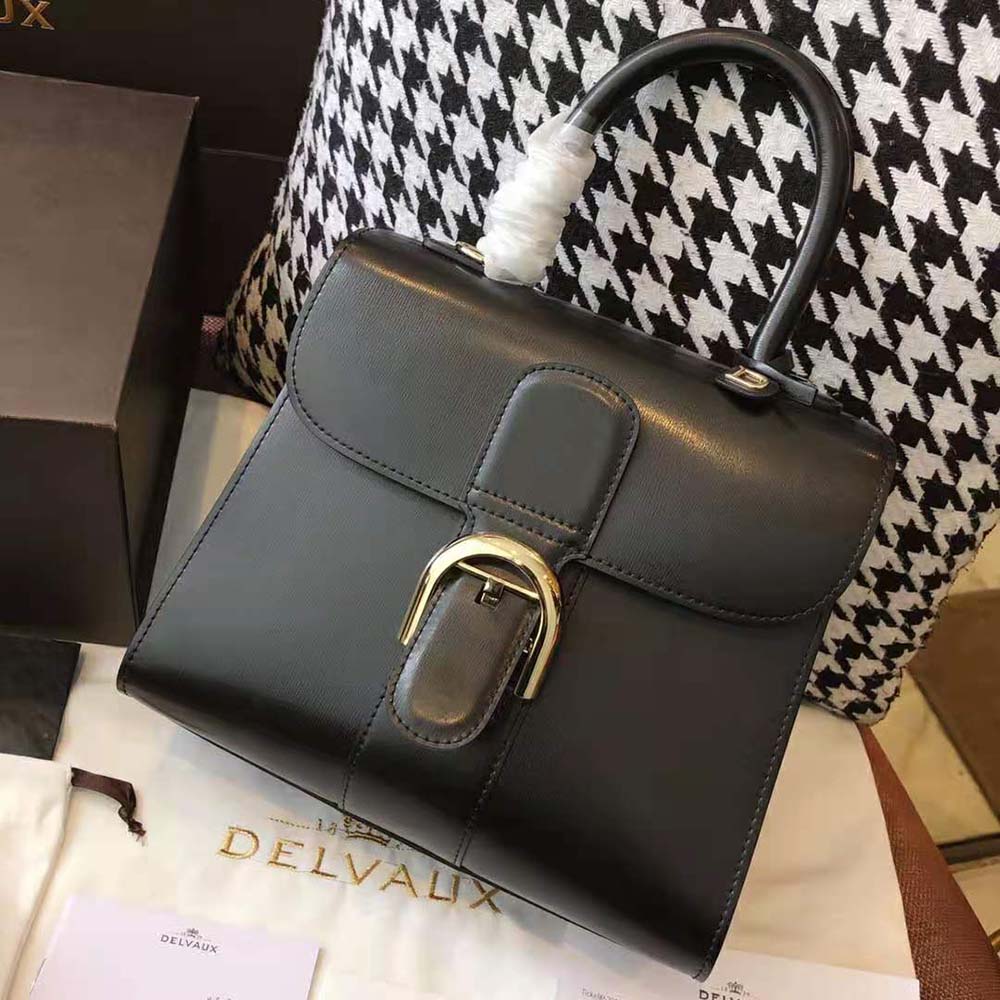 Side profile highlighting structured silhouette of Delvaux Women Brillant Mini
