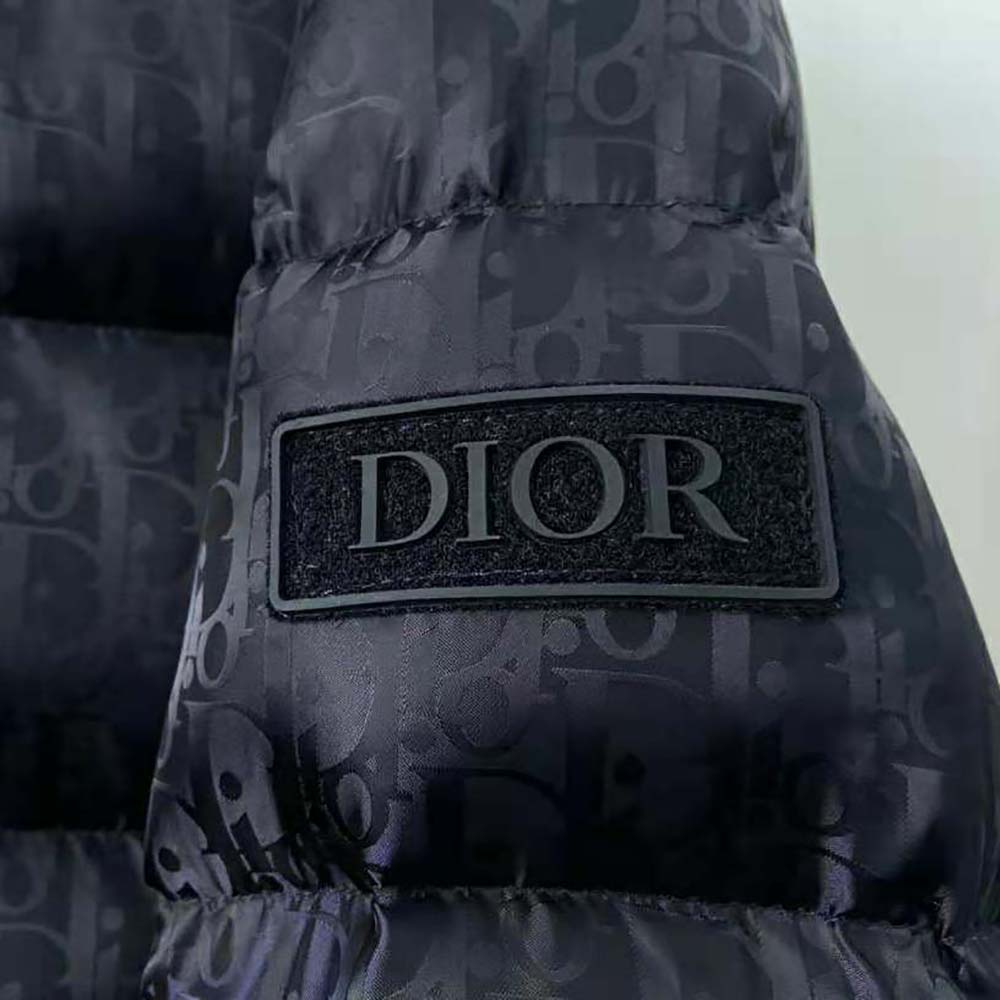 Dior Men Oblique Down Jacket Black Nylon Jacquard - image 6
