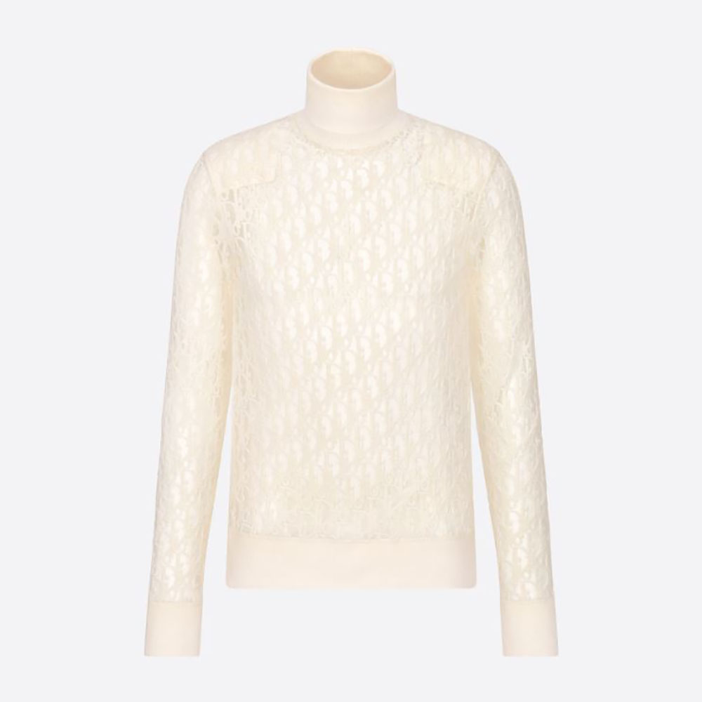 Front view of Dior Men Oblique T-shirt White Technical Cotton Jersey
