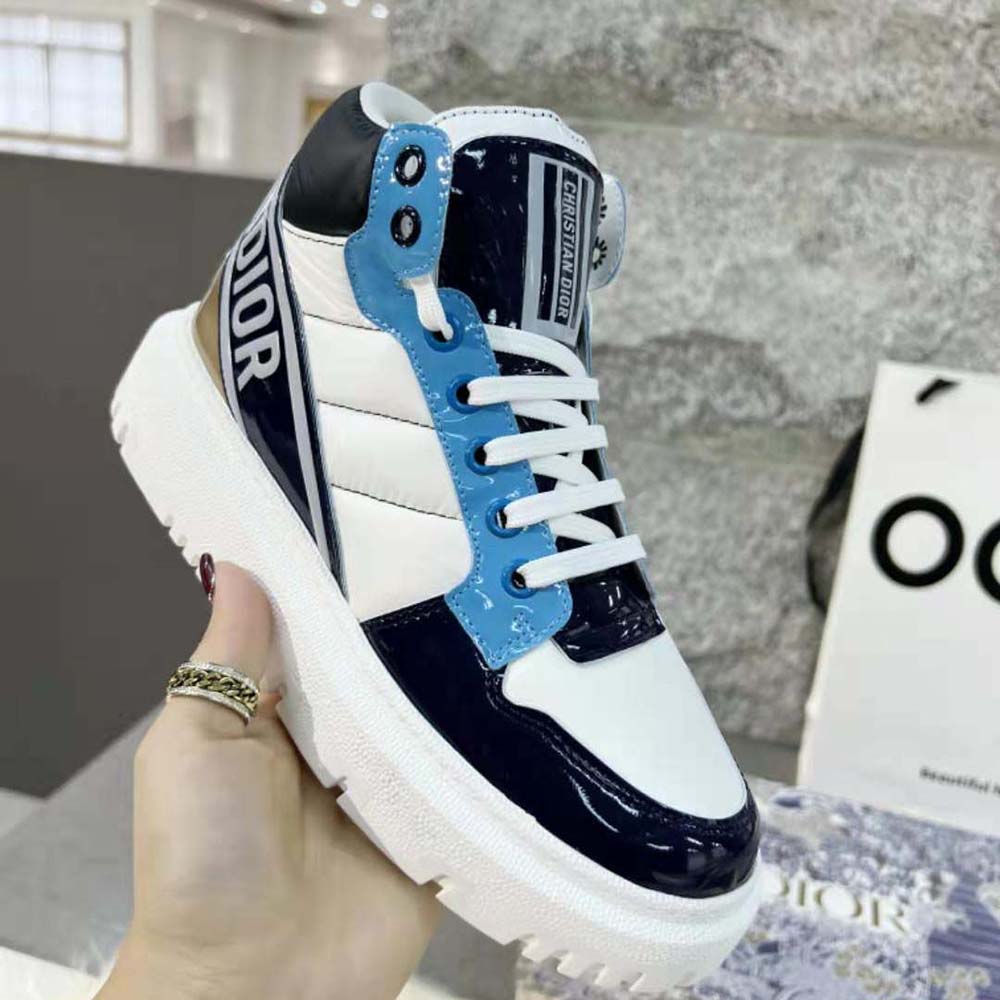 Dior Unisex D-Player Sneaker Blue Multicolor Technical Fabric Suede and Calfskin - image 7