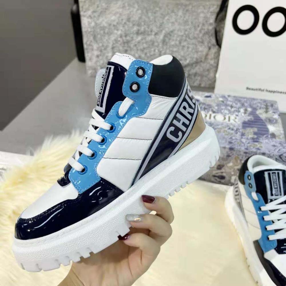 Dior Unisex D-Player Sneaker Blue Multicolor Technical Fabric Suede and Calfskin - image 6