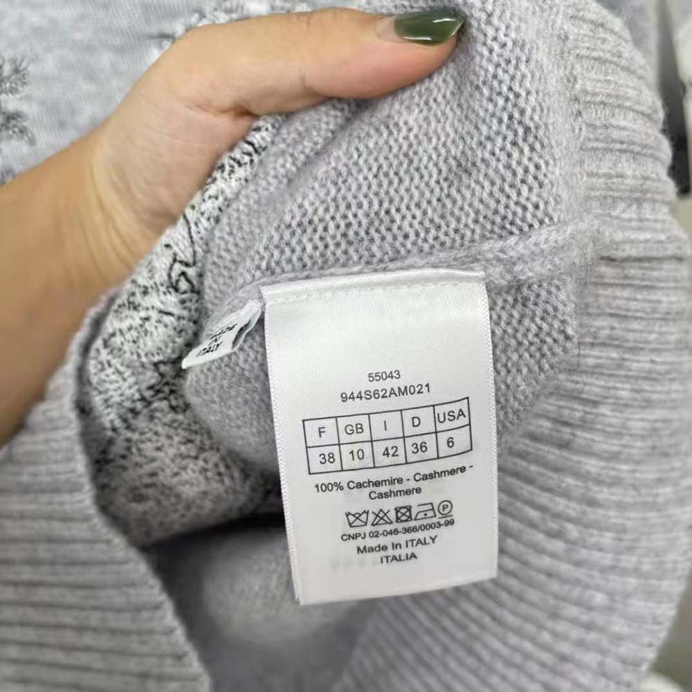 Dior Women Chez Moi Sweater Gray Cashmere - image 10