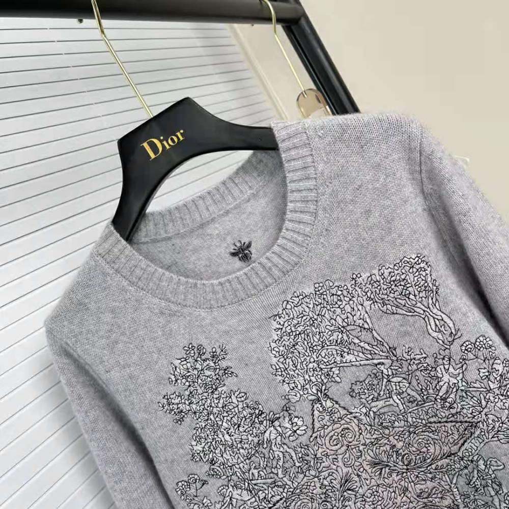 Dior Women Chez Moi Sweater Gray Cashmere - image 6
