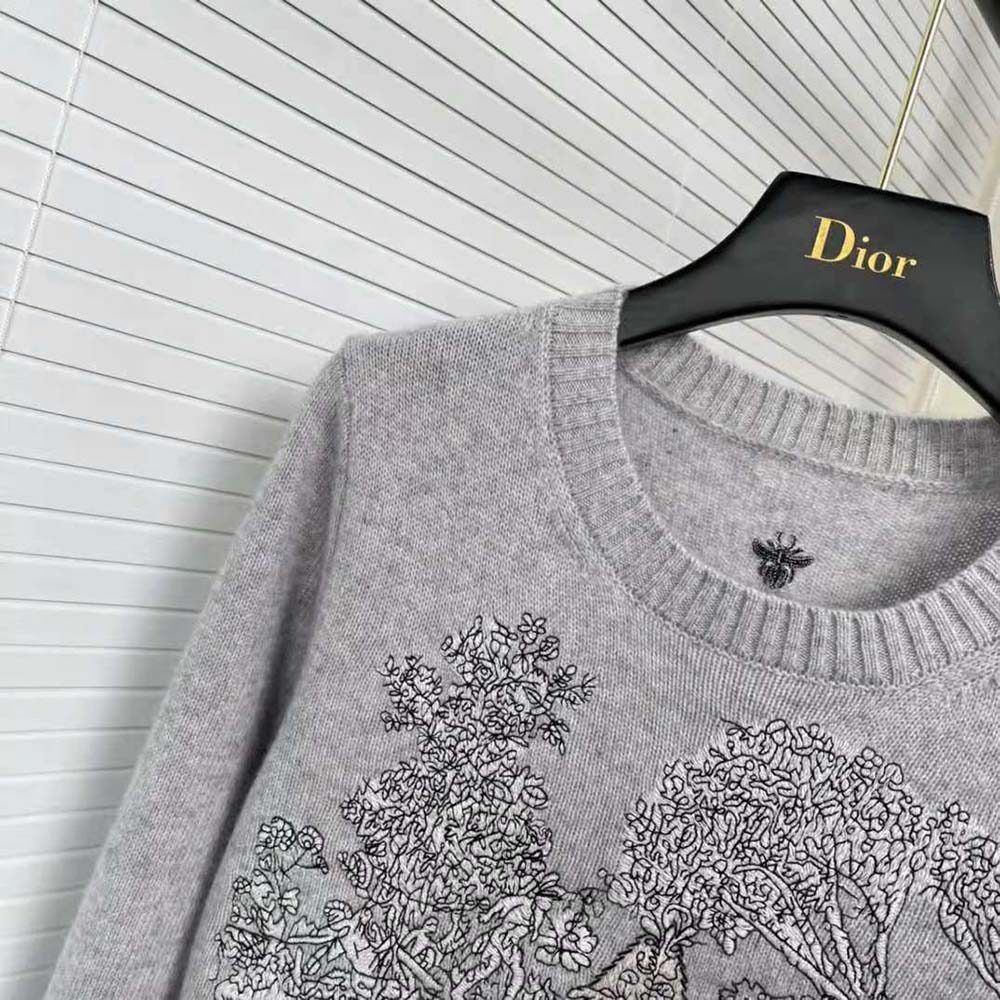 Dior Women Chez Moi Sweater Gray Cashmere - image 5