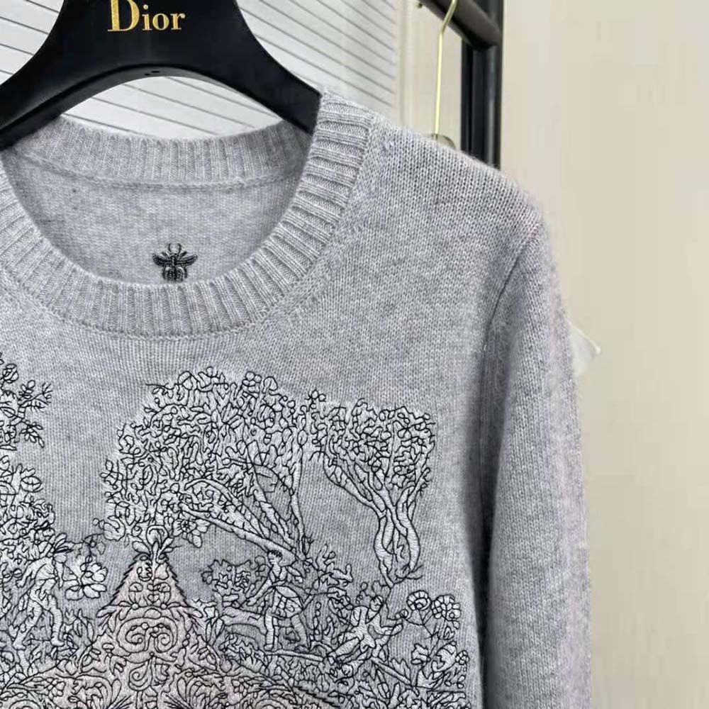 Dior Women Chez Moi Sweater Gray Cashmere - image 7