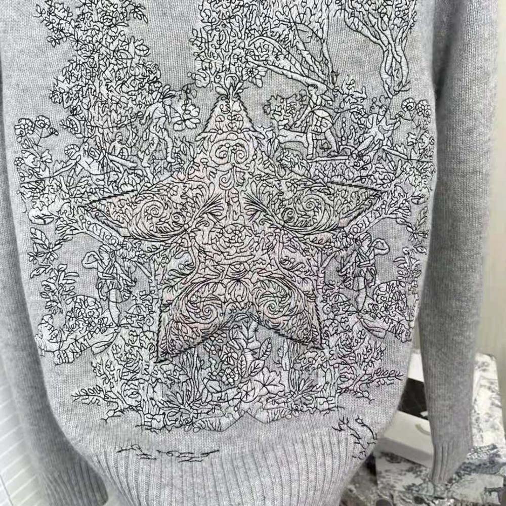 Dior Women Chez Moi Sweater Gray Cashmere - image 9