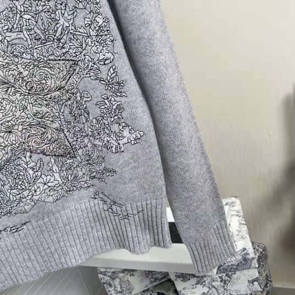 Dior Women Chez Moi Sweater Gray Cashmere - image 8
