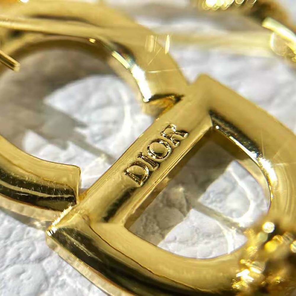 Dior Women Clair D Lune Brooch Gold-Finish Metal and White Crystals - image 8