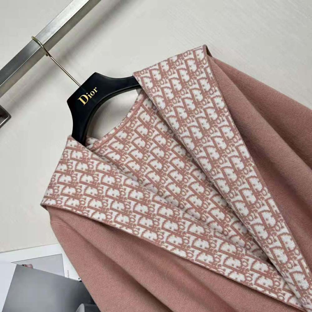 Dior Women Cropped Coat with Hood and Belt Rose Des Vents Double-Sided Wool - image 6