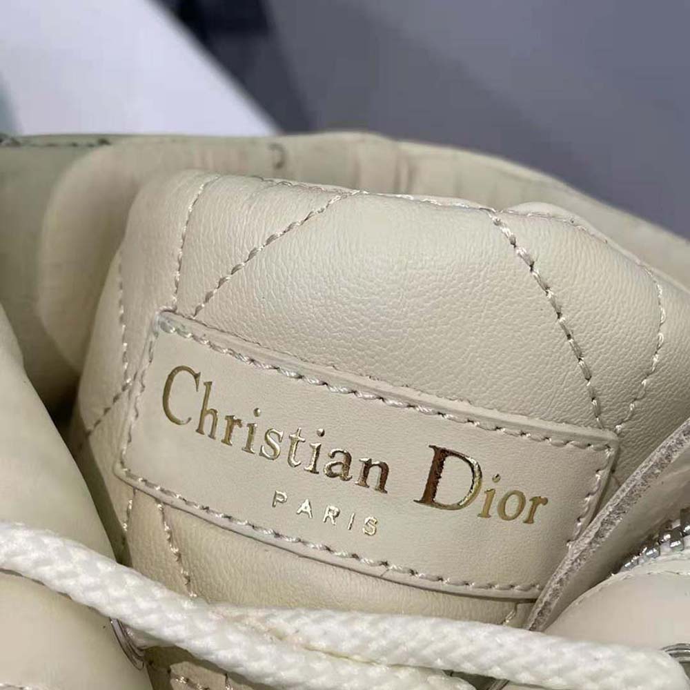 Dior Women D-Leader Ankle Boot White Quilted Cannage Calfskin - image 10
