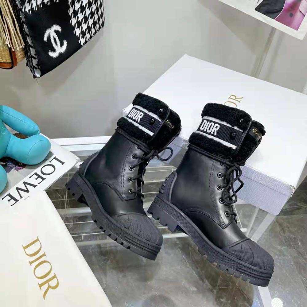 Dior Women D-Major Ankle Boot Black Calfskin and Lambskin Wool - image 5