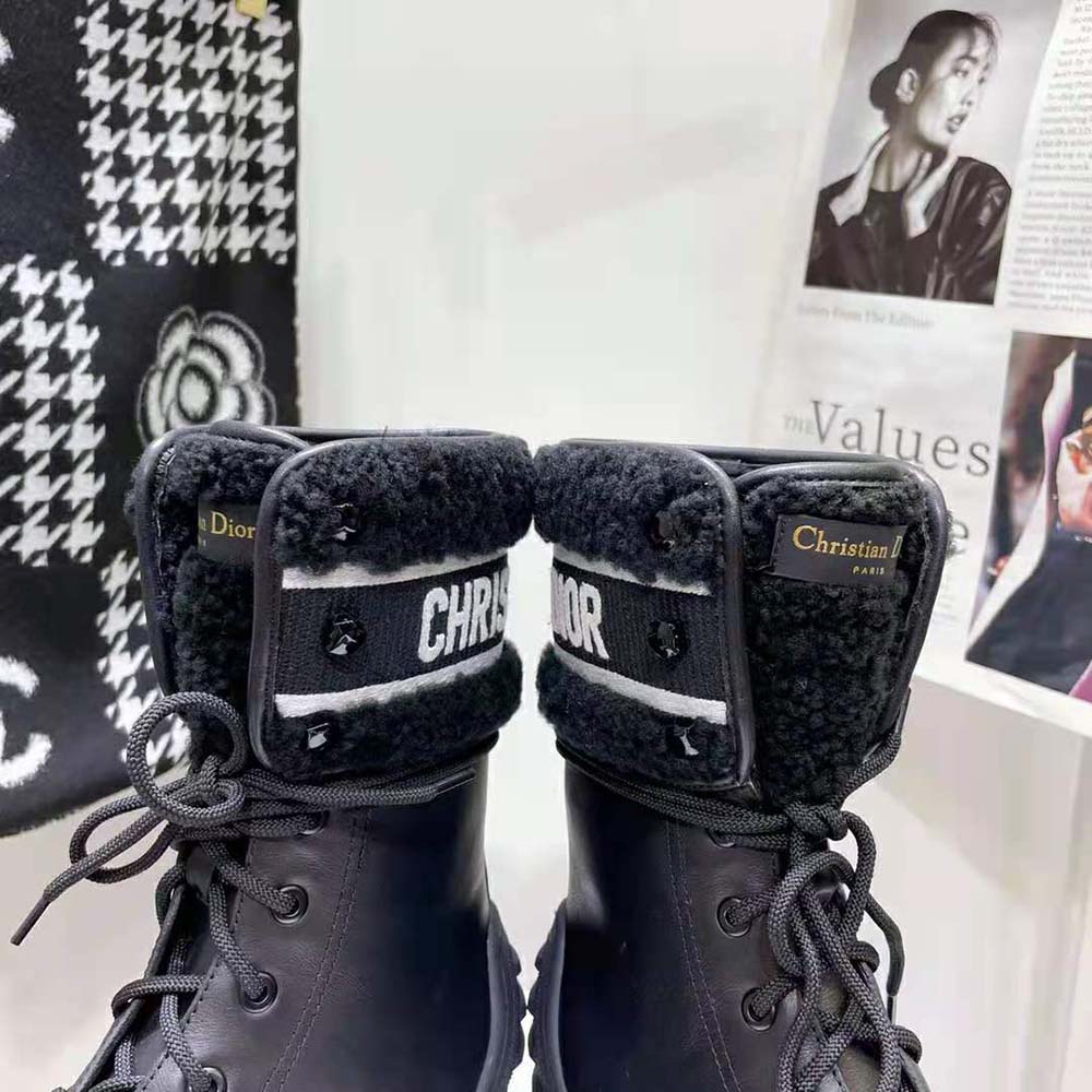 Dior Women D-Major Ankle Boot Black Calfskin and Lambskin Wool - image 10