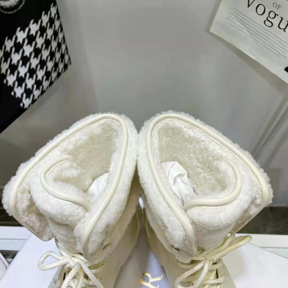 Dior Women D-Major Ankle Boot White Calfskin and Lambskin Wool - image 10