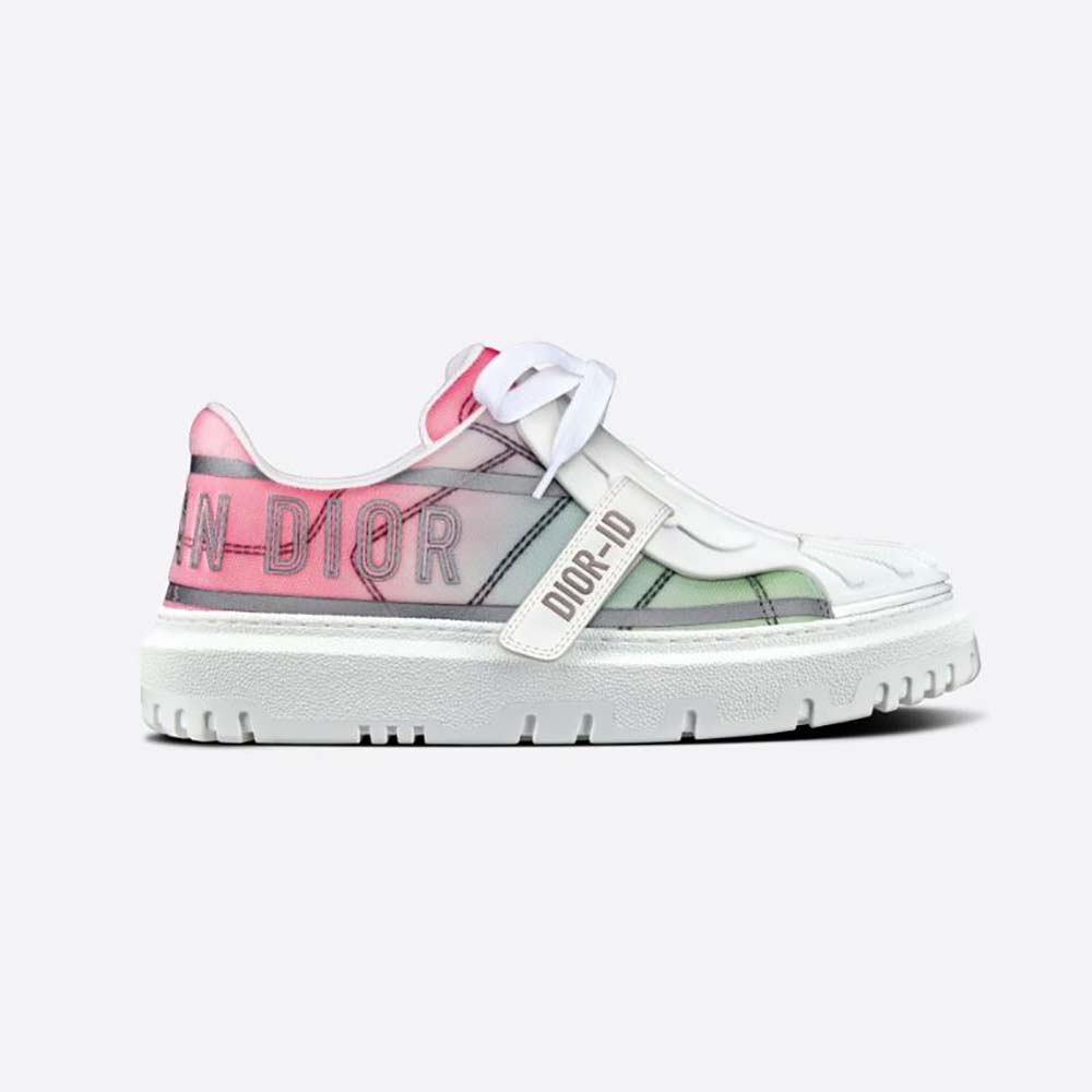 Side angle of Dior Women Dior-id Sneaker showing multicolor gradient