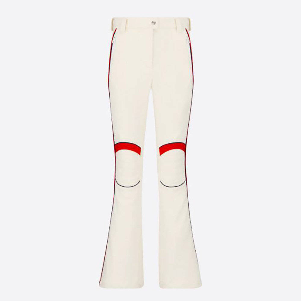 Front view of Dior Women Dioralps Flared Ski Pants White Technical Fabric
