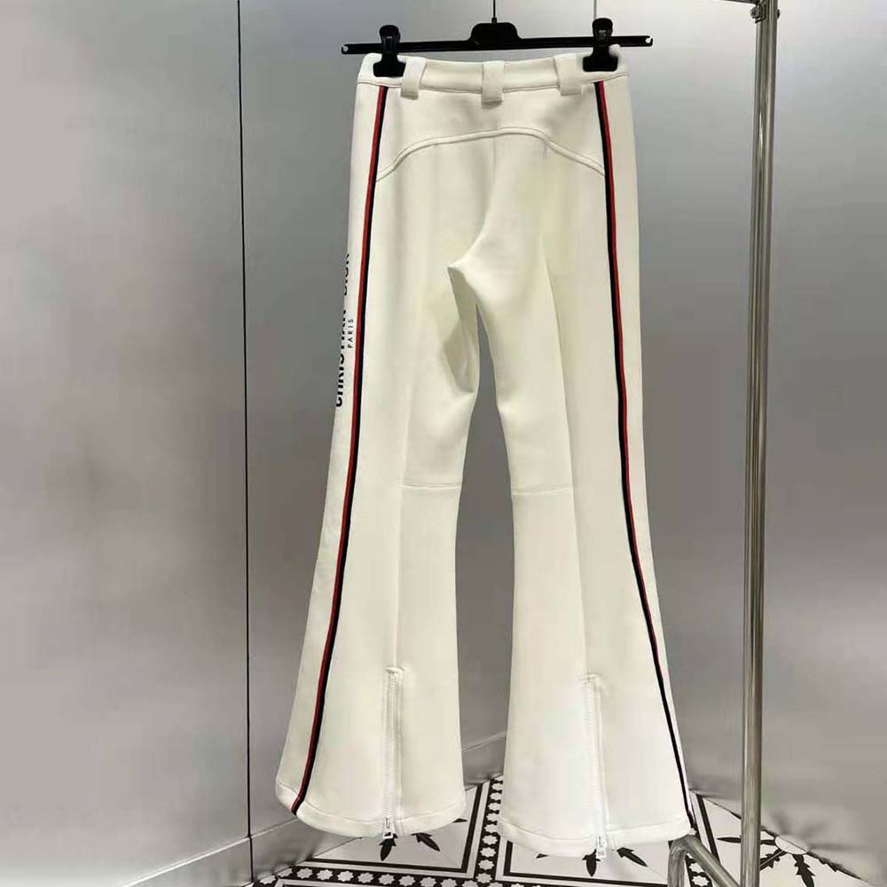 Side angle showing flared silhouette of Dior Women Dioralps Ski Pants