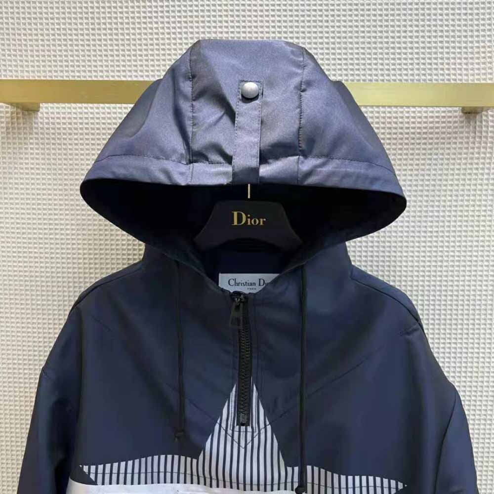 Dior Women Dioralps Hooded Anorak Blue Three-Tone Dior Star Technical Taffeta Jacquard - image 4