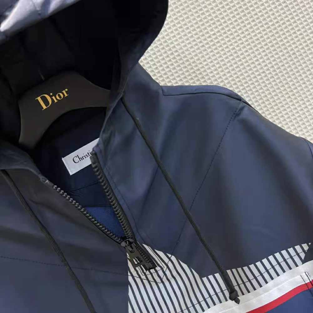 Dior Women Dioralps Hooded Anorak Blue Three-Tone Dior Star Technical Taffeta Jacquard - image 6