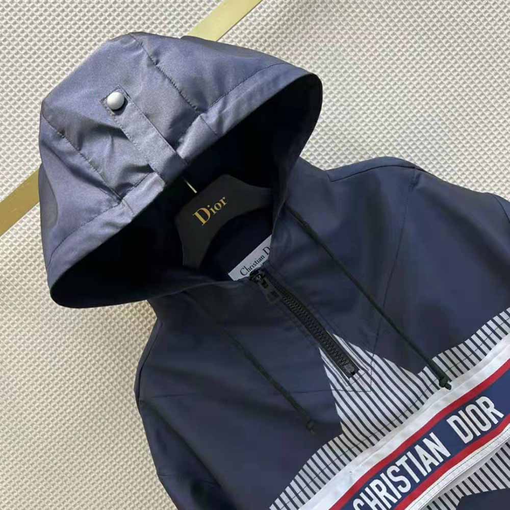Dior Women Dioralps Hooded Anorak Blue Three-Tone Dior Star Technical Taffeta Jacquard - image 5
