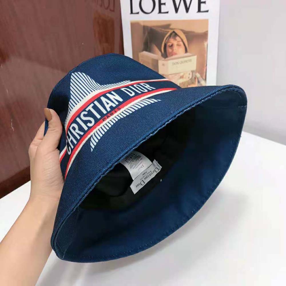 Dior Women Dioralps Small-brim Bucket Hat Blue Three-Tone Technical Fabric - image 8