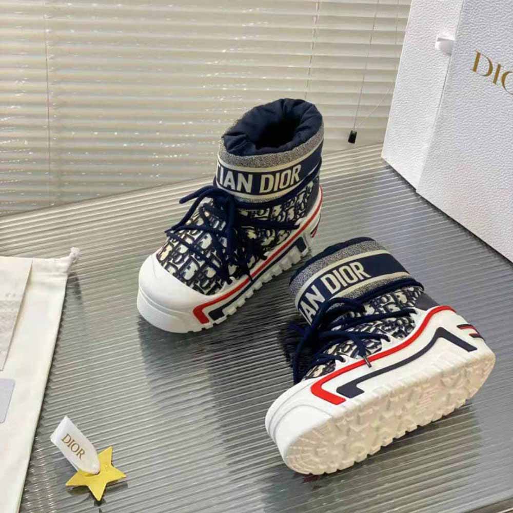 Dior Women Dioralps Snow Ankle Boot Deep Blue Dior Oblique Shiny Nylon - image 4