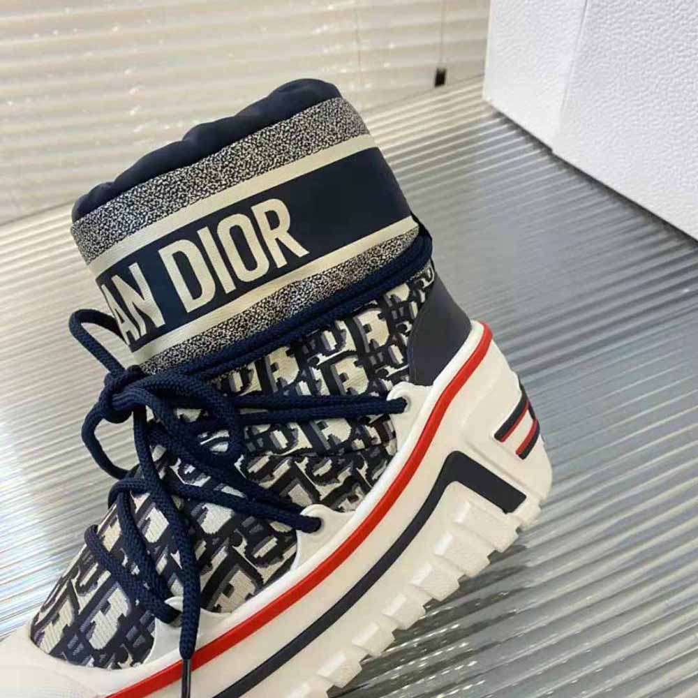 Dior Women Dioralps Snow Ankle Boot Deep Blue Dior Oblique Shiny Nylon - image 7