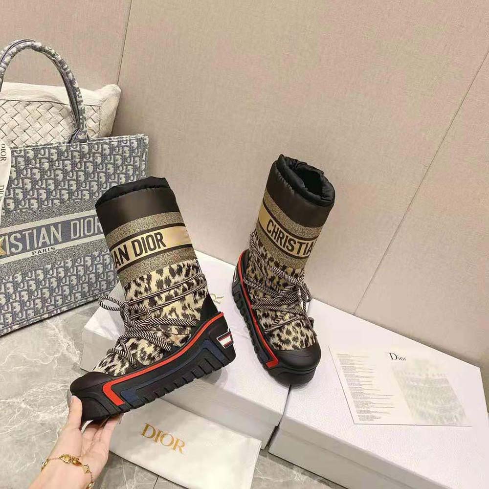 Dior Women Dioralps Snow Boot Beige Multicolor Mizza Shiny Nylon - image 4