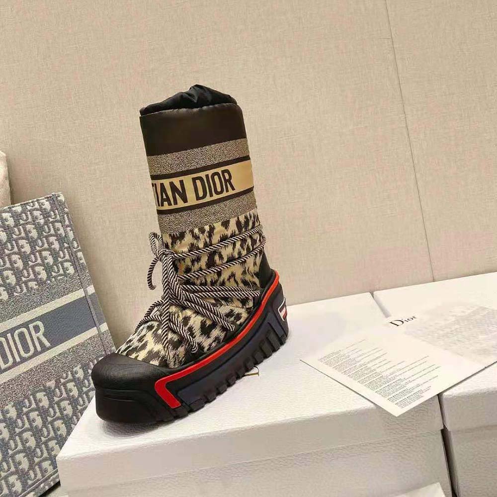 Dior Women Dioralps Snow Boot Beige Multicolor Mizza Shiny Nylon - image 7
