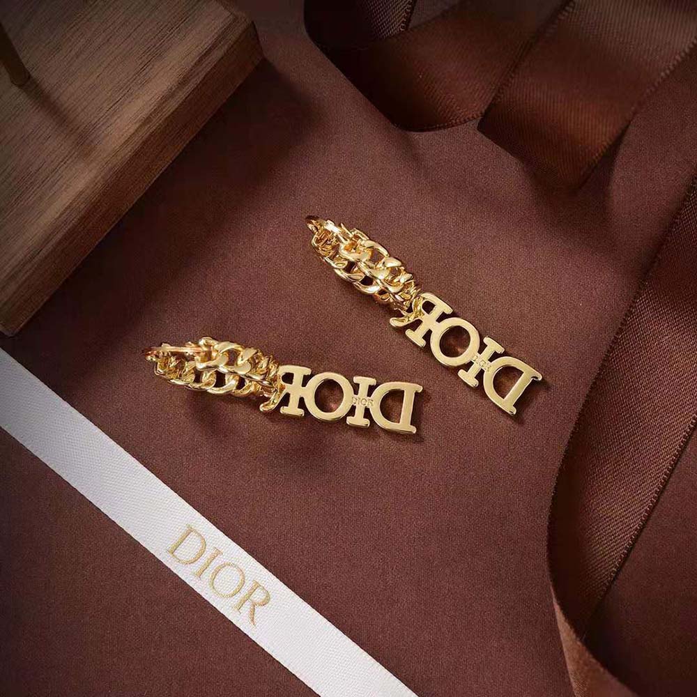 Dior Women Dio(r)evolution Earrings Gold-Finish Metal and White Crystals - image 5