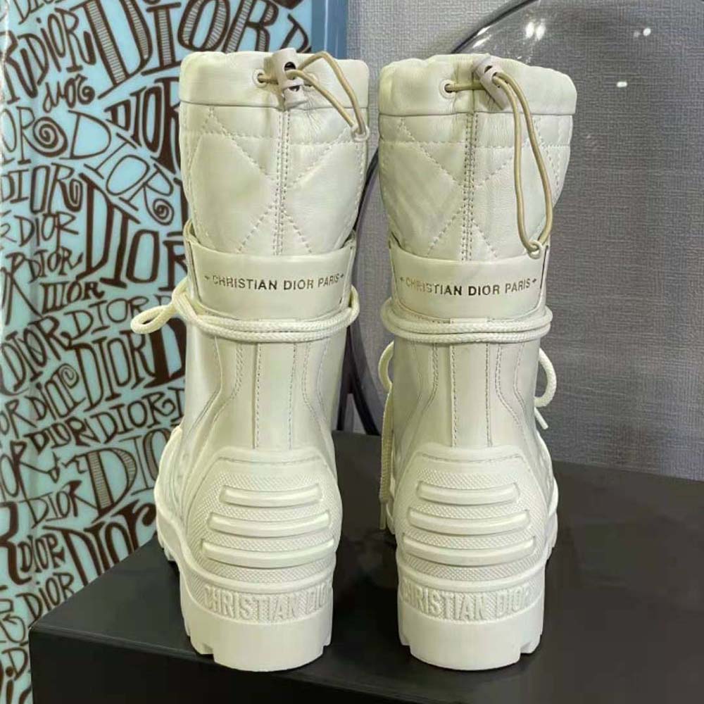 Dior Women Dioriron Ankle Boot White Quilted Cannage Calfskin - image 5