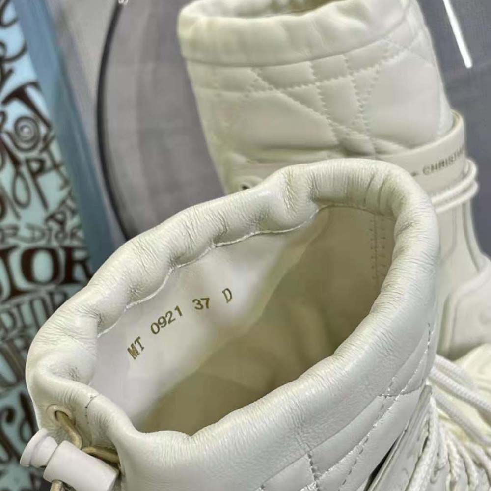 Dior Women Dioriron Ankle Boot White Quilted Cannage Calfskin - image 8