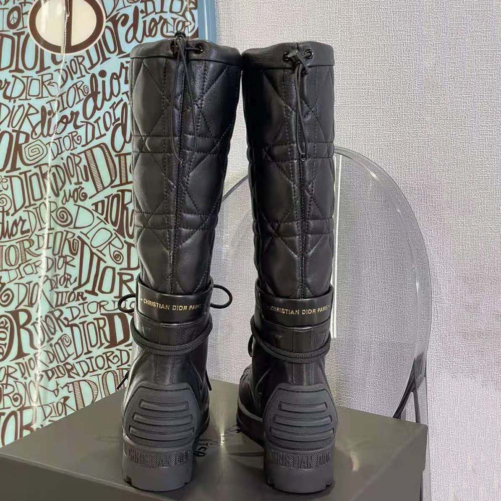 Dior Women Dioriron Boot Black Quilted Cannage Calfskin - image 4
