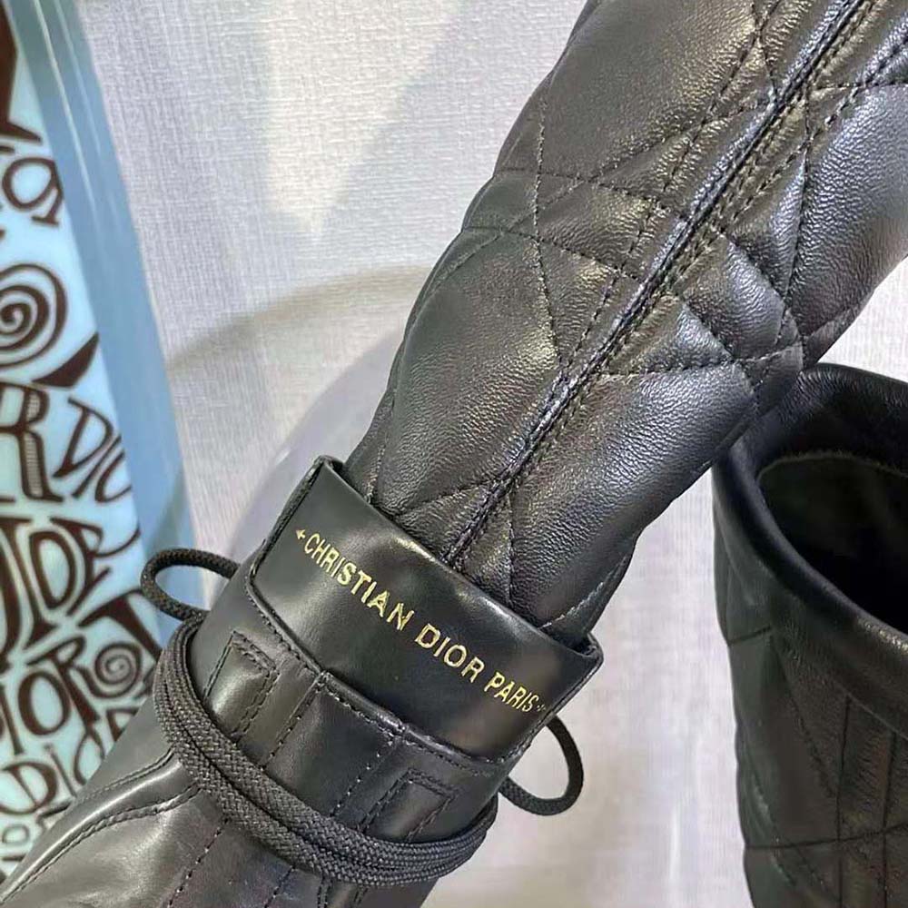 Dior Women Dioriron Boot Black Quilted Cannage Calfskin - image 9
