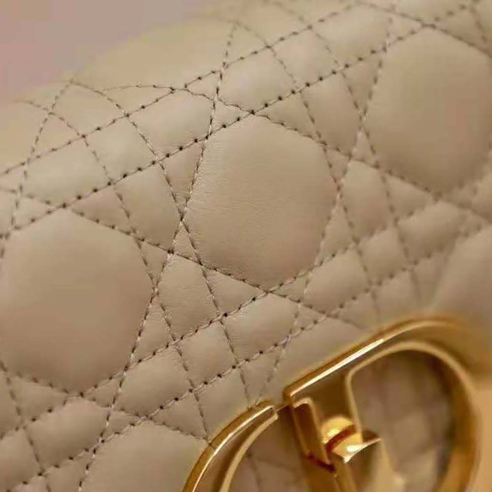 Dior Women Large Dior Caro Bag Supple Cannage Calfskin-Sandy - image 9