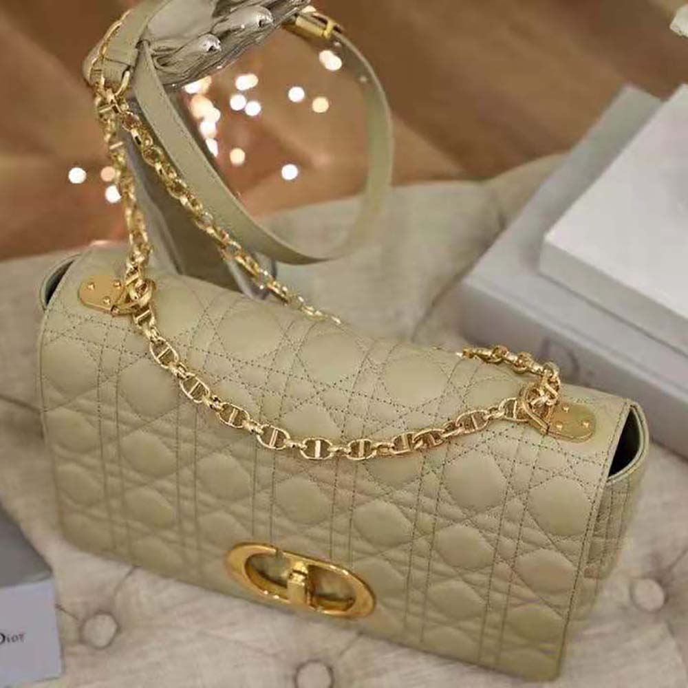 Dior Women Large Dior Caro Bag Supple Cannage Calfskin-Sandy - image 4
