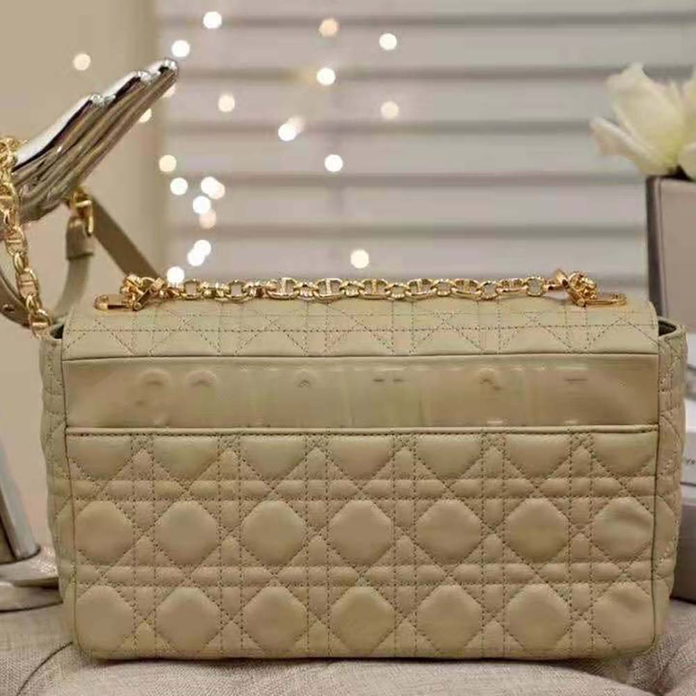 Dior Women Large Dior Caro Bag Supple Cannage Calfskin-Sandy - image 5