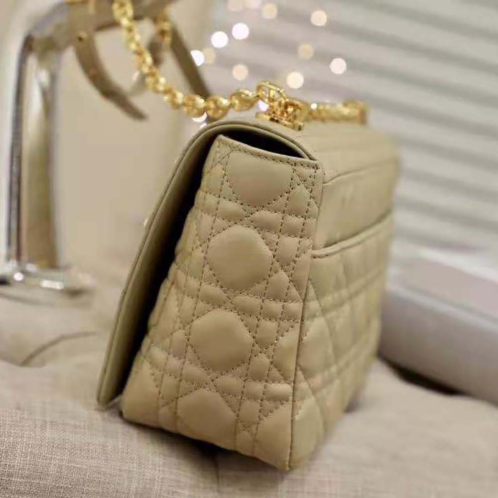 Dior Women Large Dior Caro Bag Supple Cannage Calfskin-Sandy - image 6