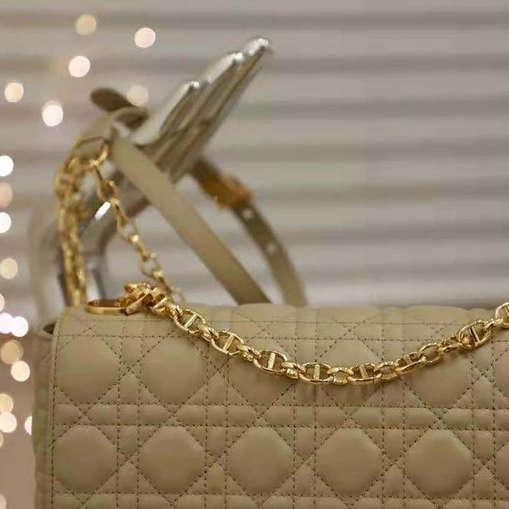 Dior Women Large Dior Caro Bag Supple Cannage Calfskin-Sandy - image 7
