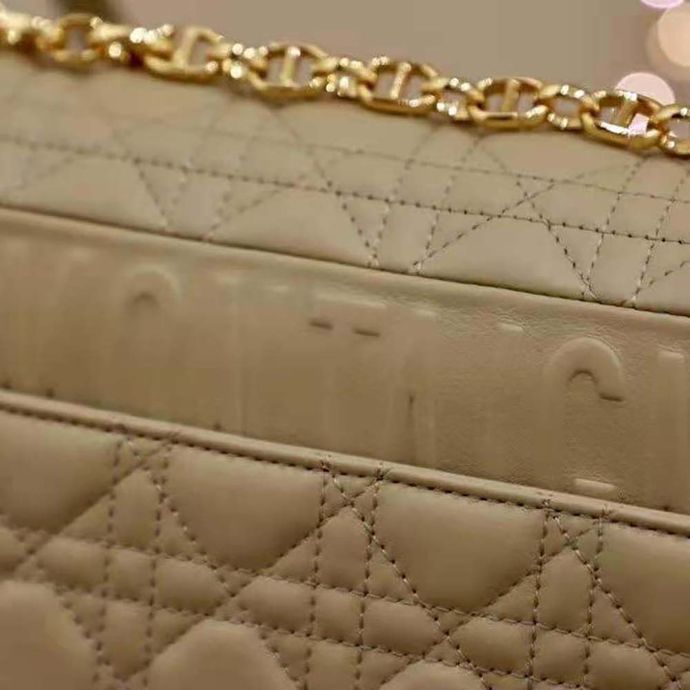 Dior Women Large Dior Caro Bag Supple Cannage Calfskin-Sandy - image 10