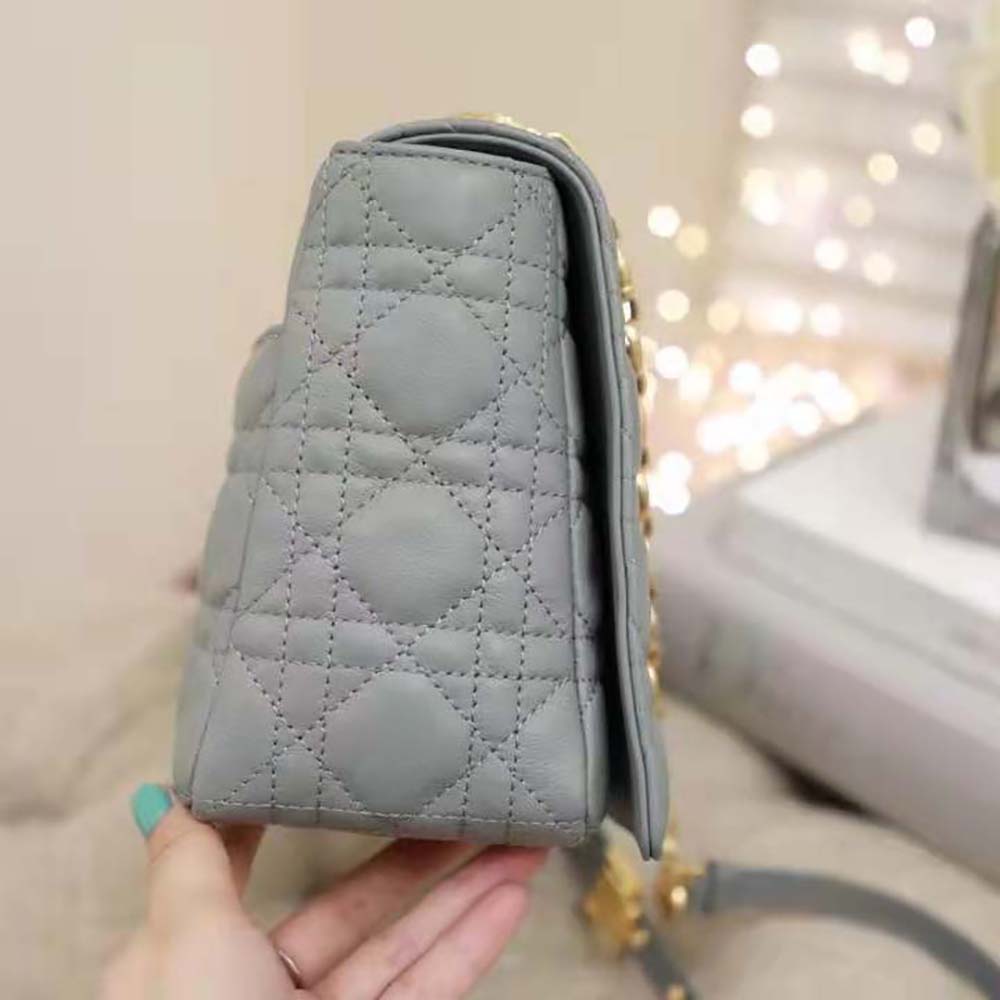 Dior Women Large Dior Caro Bag Supple Cannage Calfskin-Silver - image 6