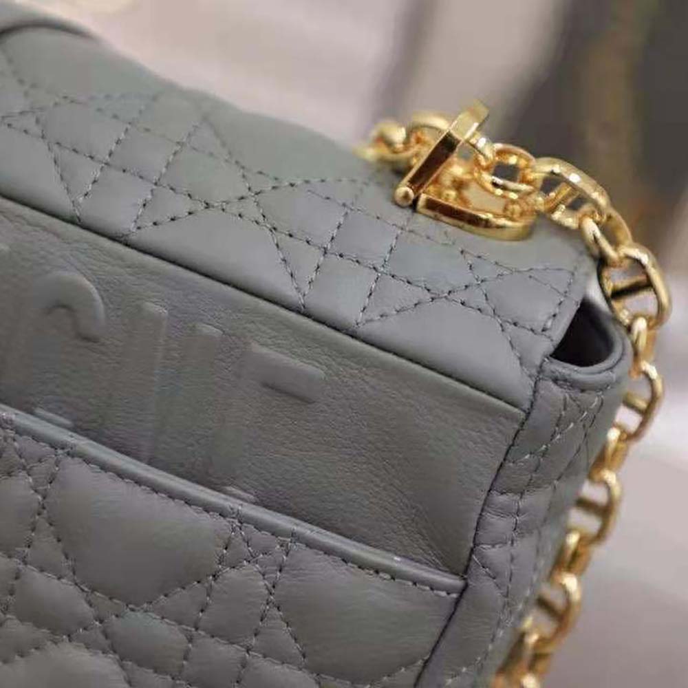 Dior Women Large Dior Caro Bag Supple Cannage Calfskin-Silver - image 10