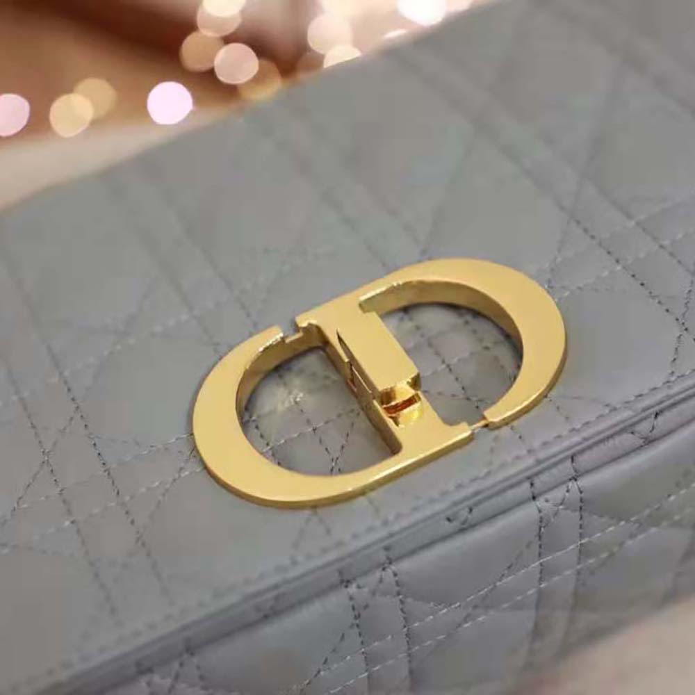 Dior Women Large Dior Caro Bag Supple Cannage Calfskin-Silver - image 9