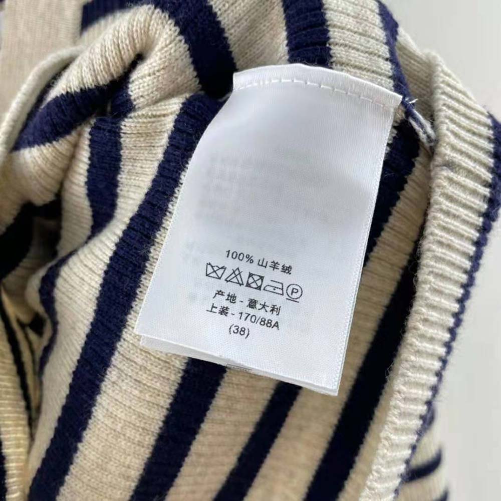 Dior Women Mariniere Buttoned Cardigan Navy Blue Linen Cashmere and Silk Knit - image 9
