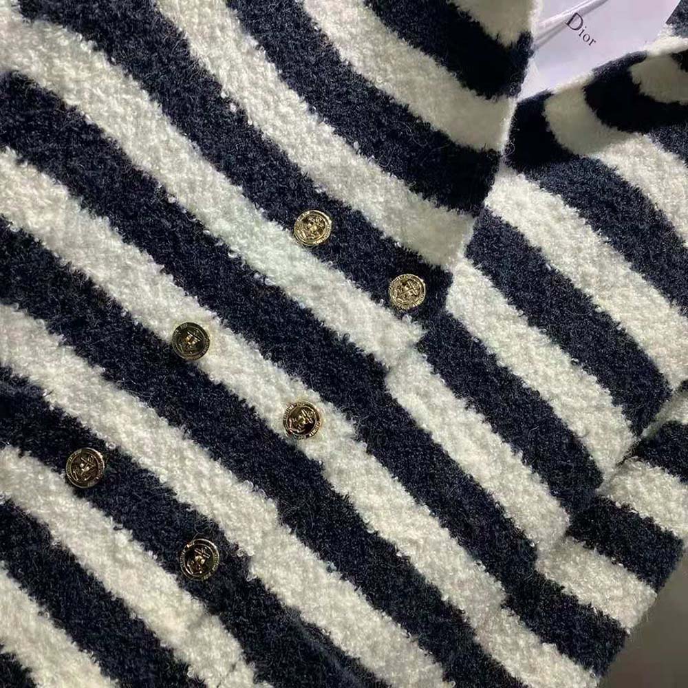 Dior Women Mariniere Marlene Jacket Navy Blue and Ecru Double-Breasted Cotton Knit - image 9