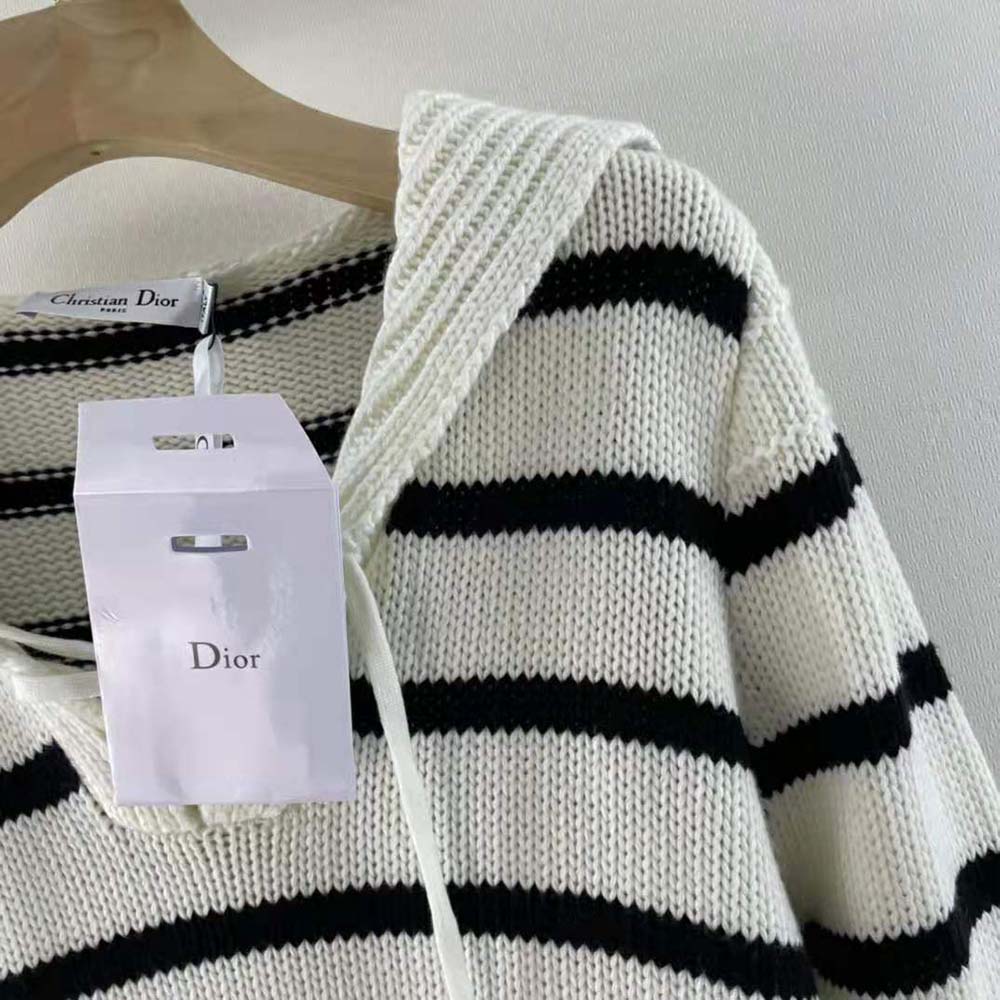 Dior Women Mariniere Sweater Navy Blue and Ecru Cotton Knit and Cashmere - image 6